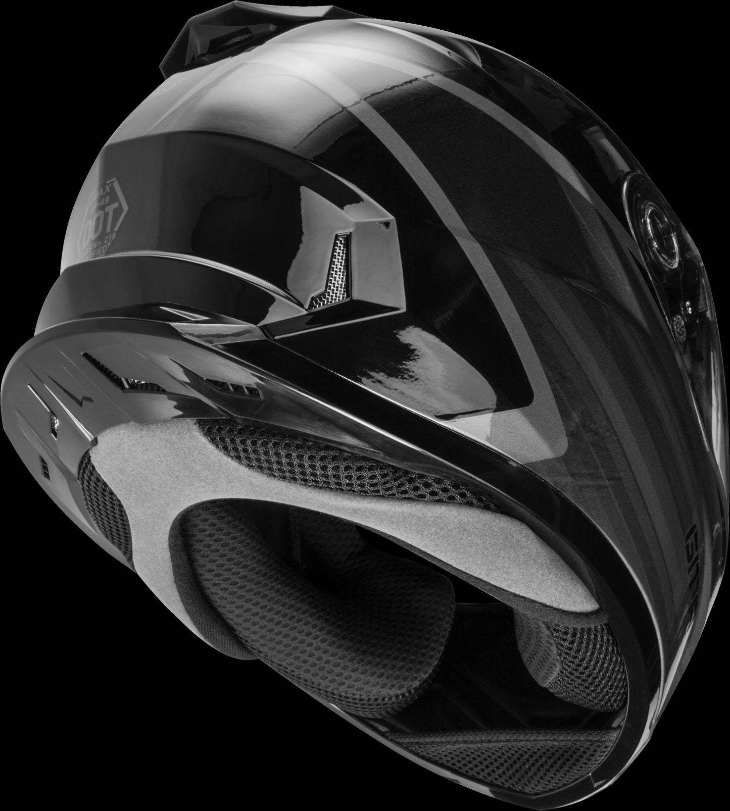 GMAX FF-49 Deflect Motorcycle Helmet (Black/Grey)