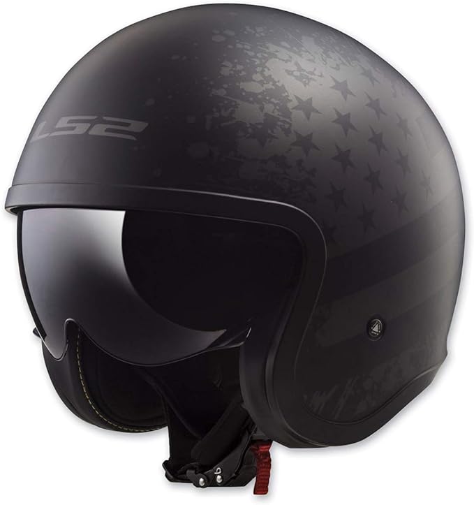 LS2 Spitfire Open Face Motorcycle Helmet (Black Flag)