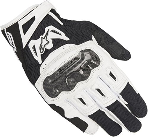 Alpinestars SMX-2 Air Carbon V2 Leather Gloves (Black/White) - 3XL