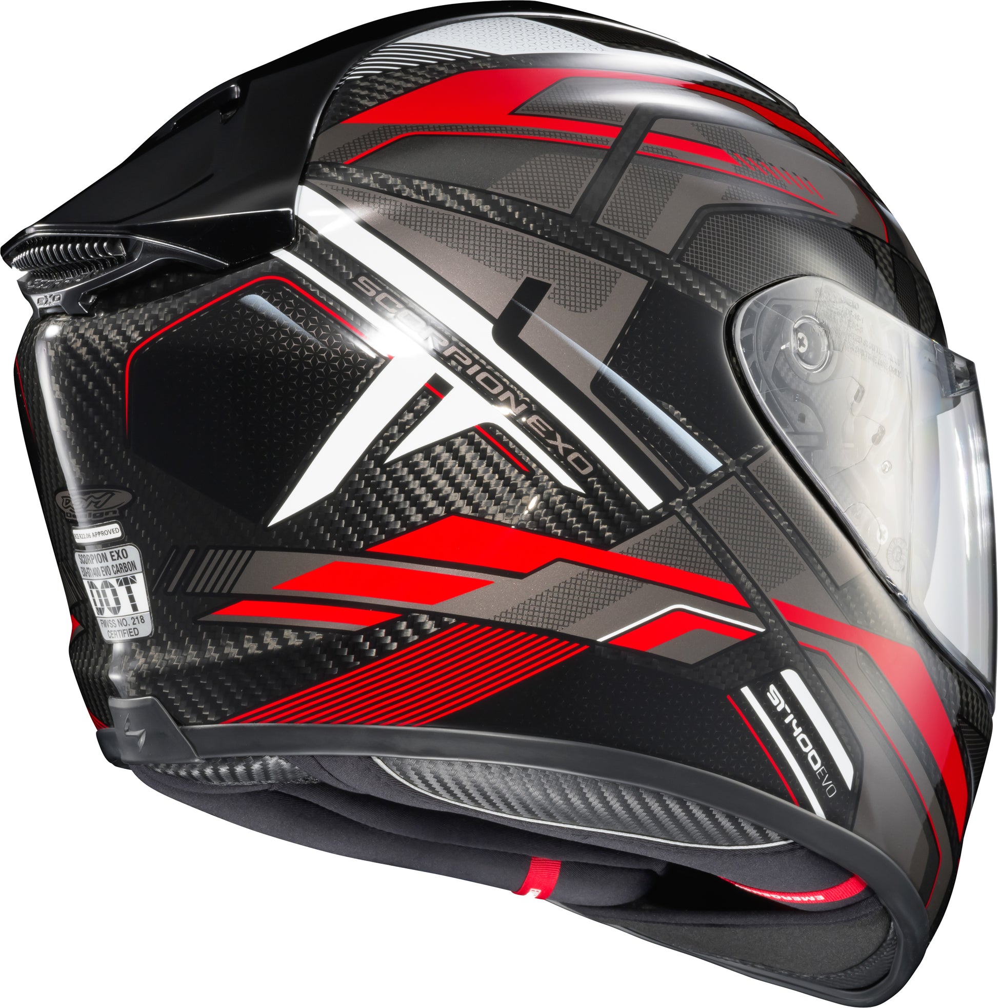 Exo St1400 Evo Carbon Helmet Hex Gloss Red Xl