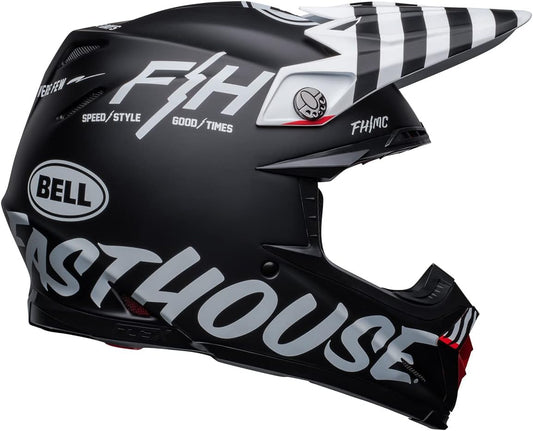 Bell Moto-9S Flex Helmets (FH Flex Crew Matte Black/White) - Small