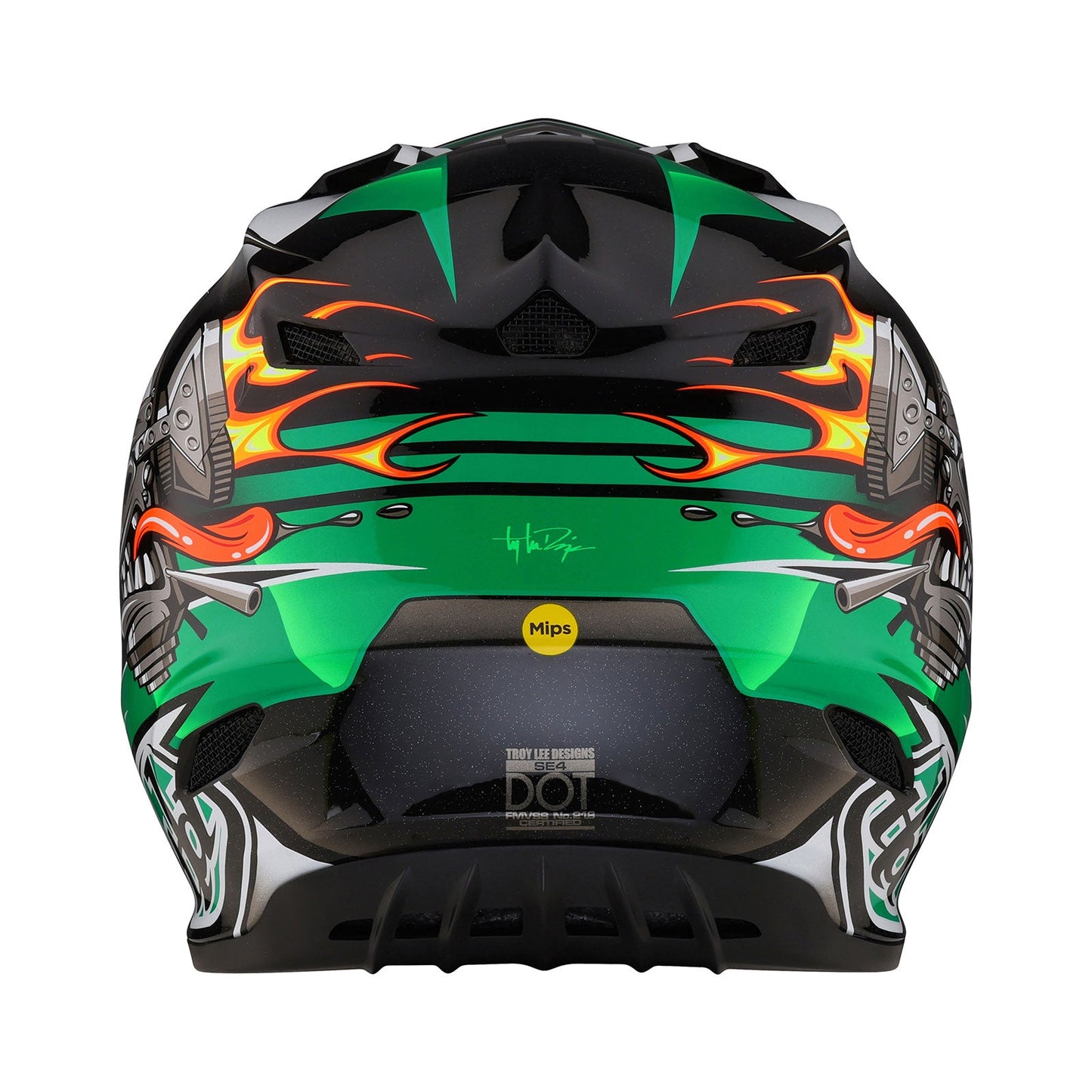 Troy Lee Designs SE4 Polyacrylite Helmet (Carb Green) - Large