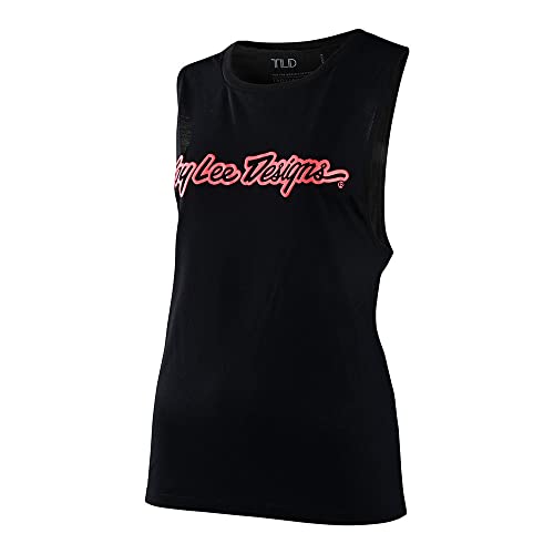 Troy Lee Designs Womens Signature Tank Tee, Motocross Dirtbike Mountain Bike Shirt, Adult (Black, XL)