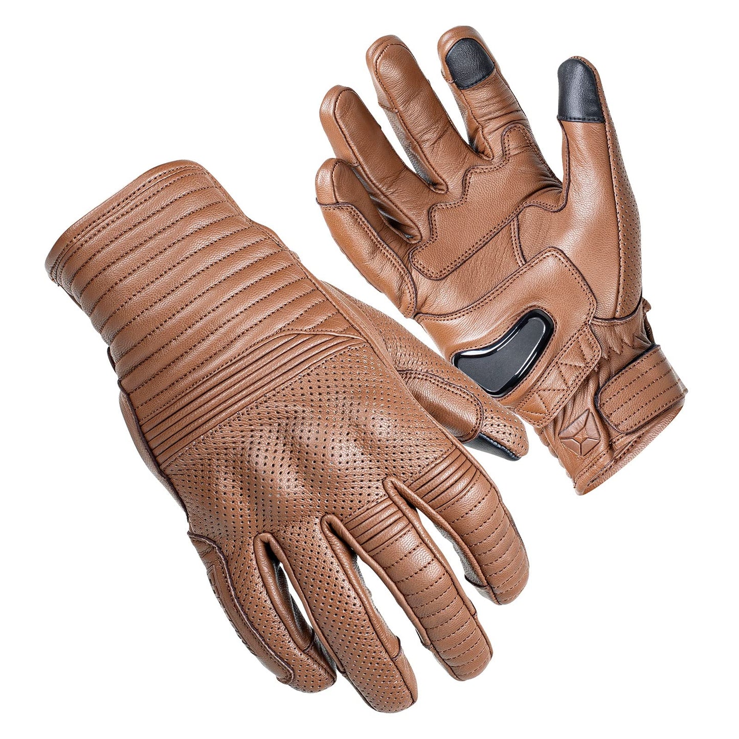 Cortech Bully Short Cuff Leather Motorcycle Gloves (Brown) - 3XL