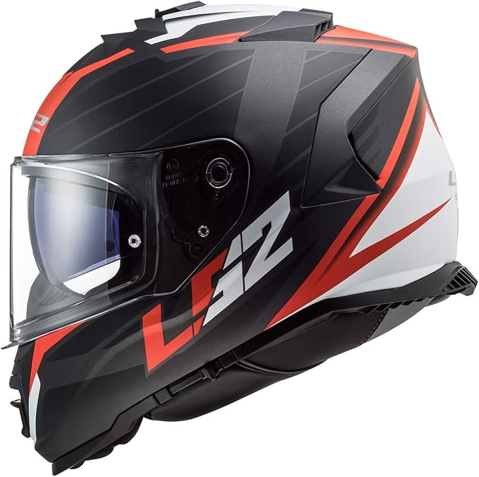 LS2 Assault Nerve Full Face Motorcycle Helmet W/SunShield (Matte Black/Red)