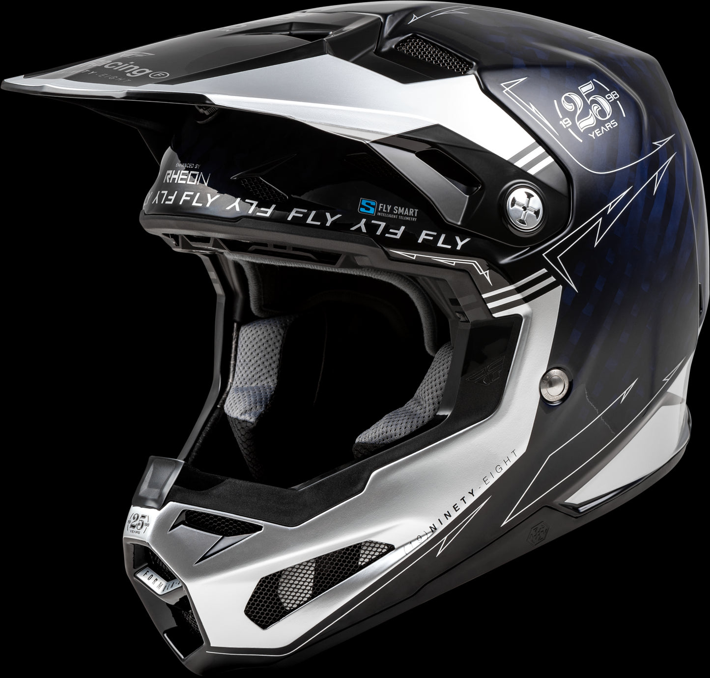 Fly Racing Formula S Legacy Carbon Helmet (Blue Carbon/Silver)