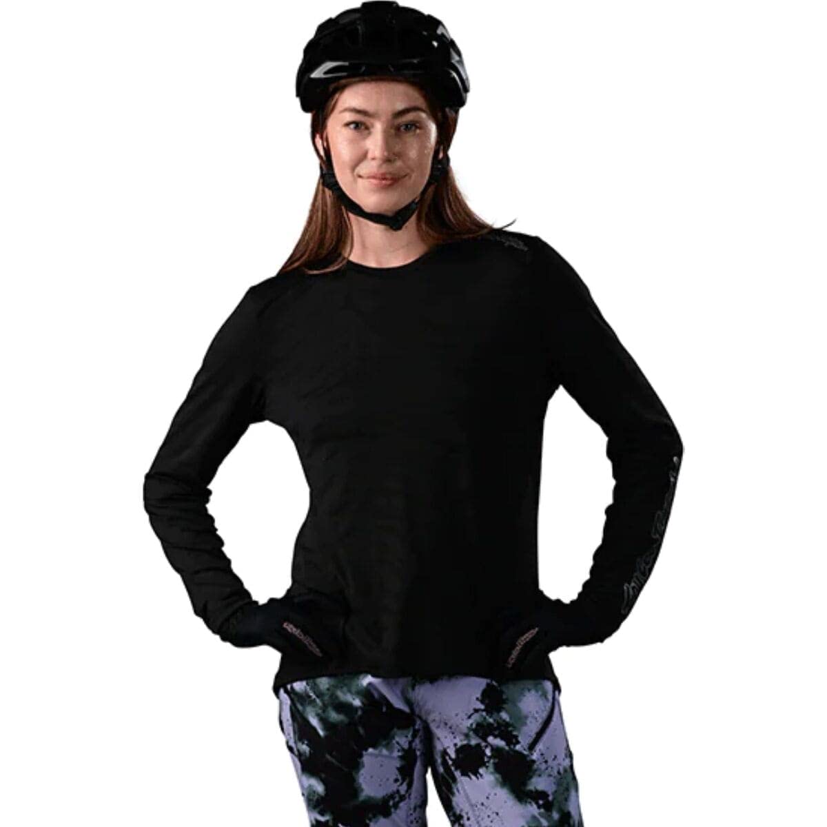 Troy Lee Designs Womens Long Sleeve Lilium Jersey (Tiger Jacquard Black)