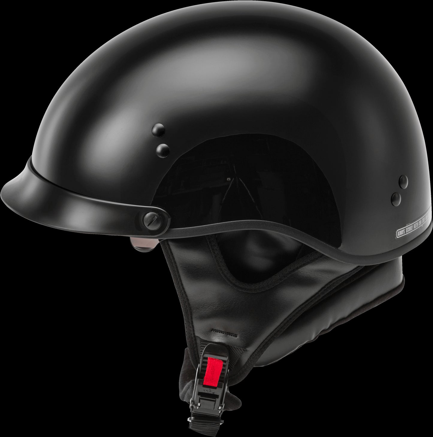 GMAX HH-65 Full Dressed Half Helmet (Black) - Large