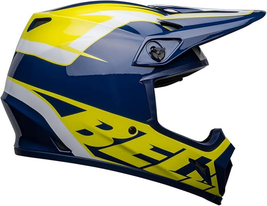 BELL MX-9 MIPS Adult Dirt Helmet (Spark Gloss Blue/Yellow) - Large