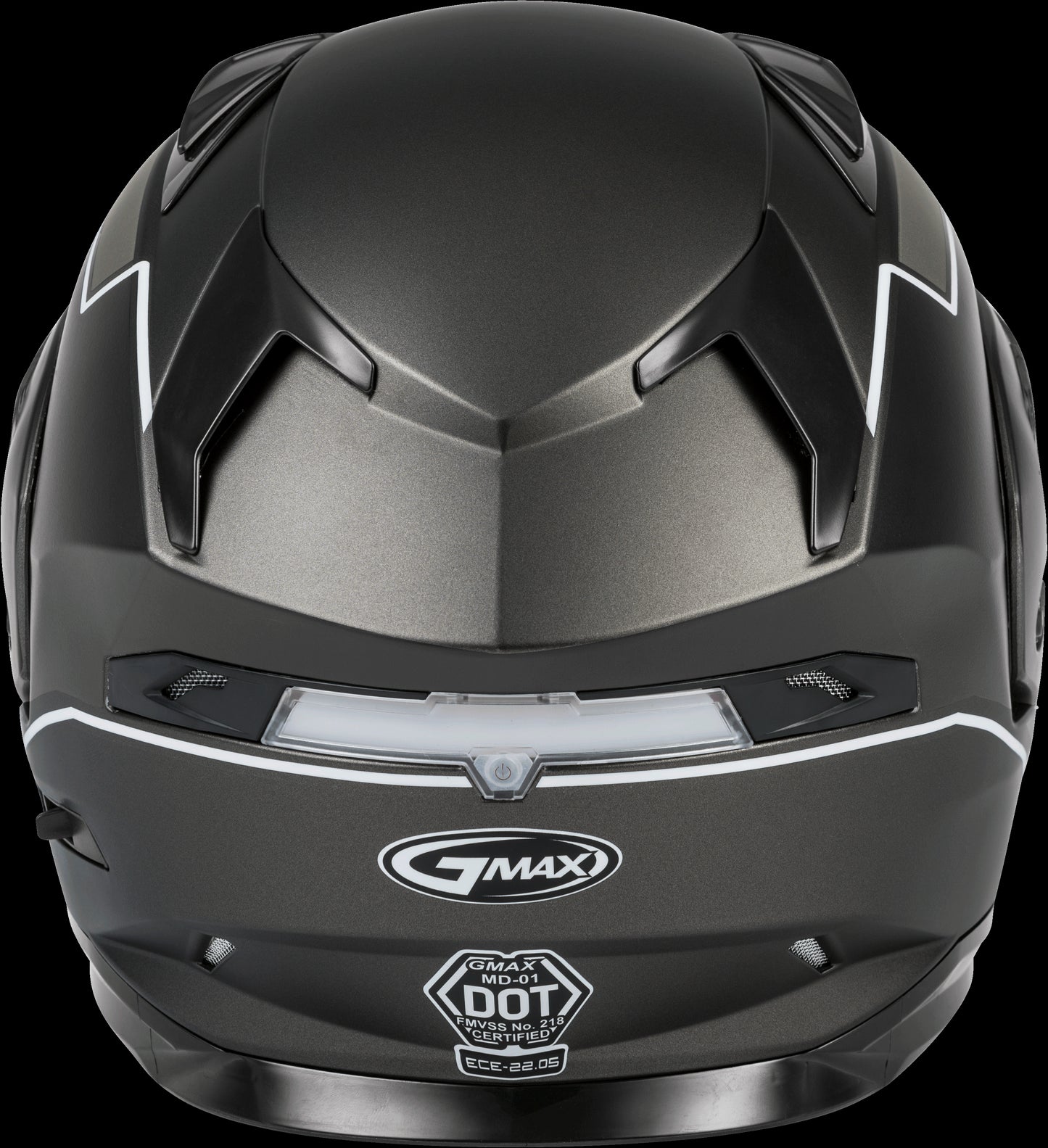 GMAX MD-01 Exploit Modular Helmet (Matte Black/Silver) - Small