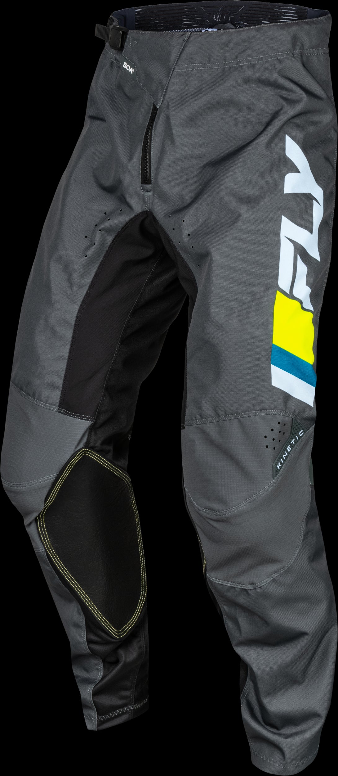 Fly Racing Kinetric Prix MX Pants (Ice Grey/Charcoal/Hi-Vis)