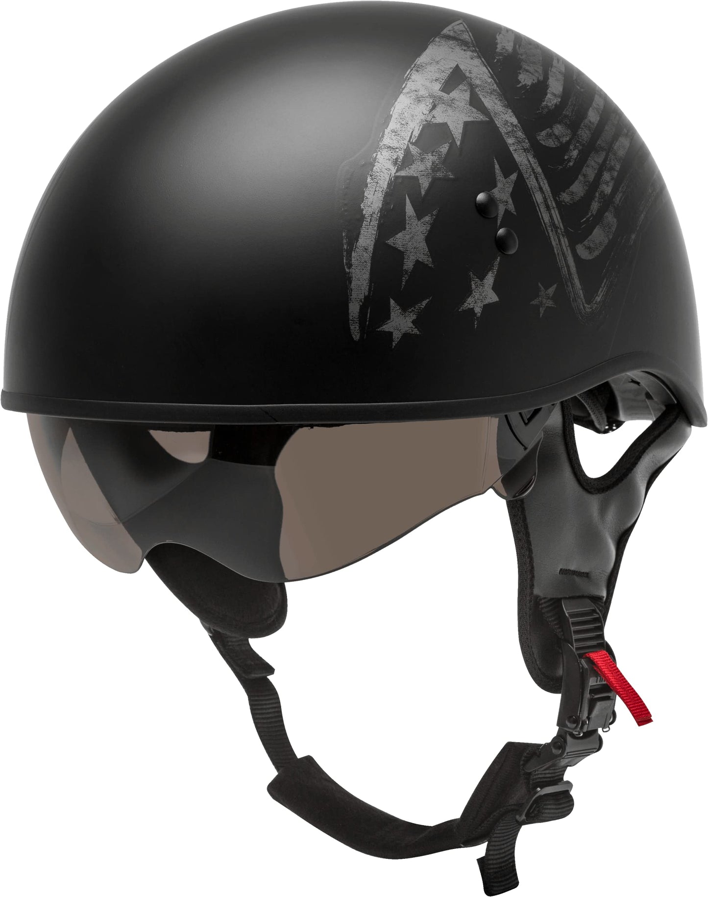 GMAX HH-65 Bravery Half Helmet (Matte Black/Gray) - XS