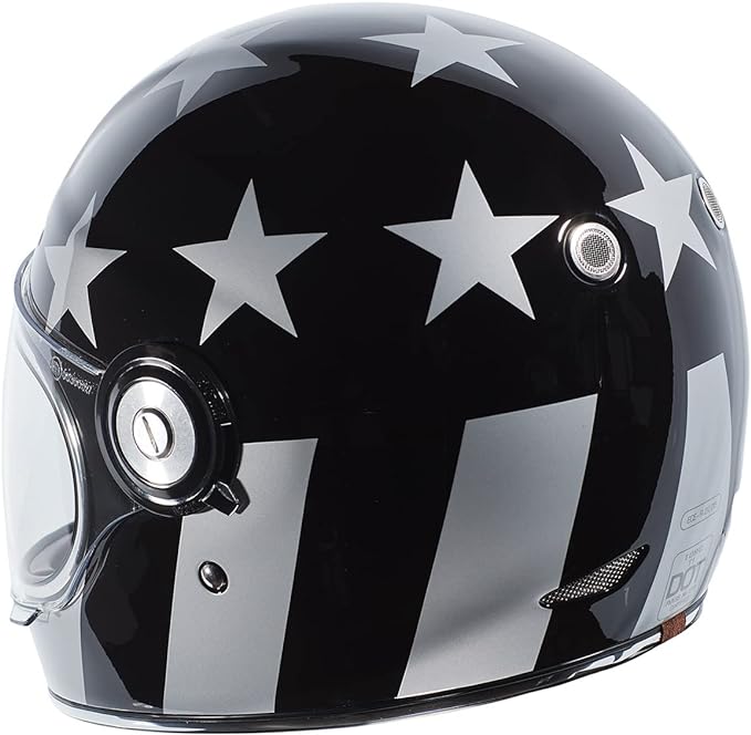 TORC T1 Retro Motorcycle Helmet (Captain Vegas Gloss Black) - Medium