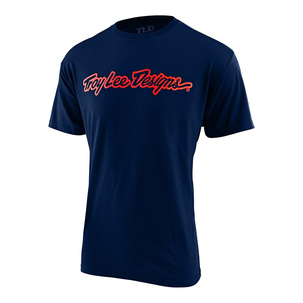 Troy Lee Designs Youth Short Sleeve Signature Tee (Navy) - Youth Large