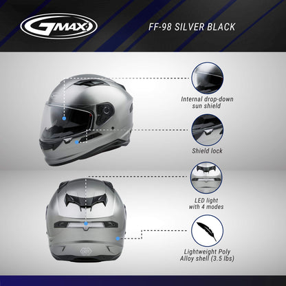 GMAX FF-98 Motorcycle Helmet (Titanium)