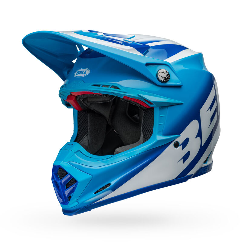 Bell Moto-9S Flex Helmets (Rail Gloss Blue/White)