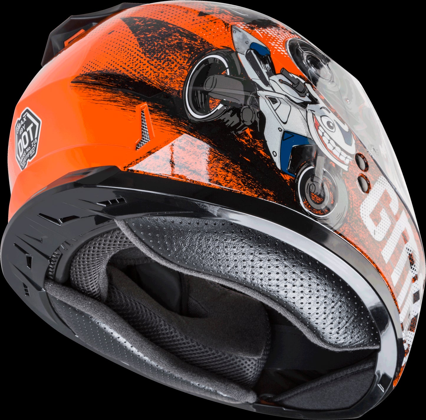 GMAX GM-49Y Beasts Youth Snow Helmet (Orange/Blue/Grey) - Youth Large