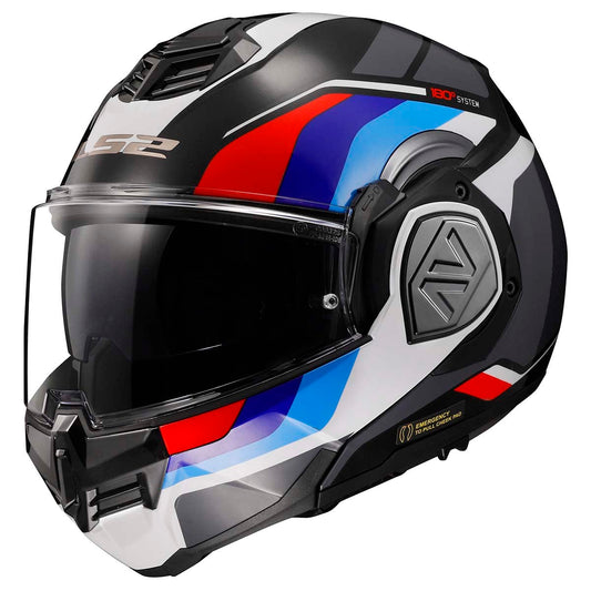 LS2 Helmets Advant Modular Helmet (Sport Gloss Black/Blue/Red - X-Small)