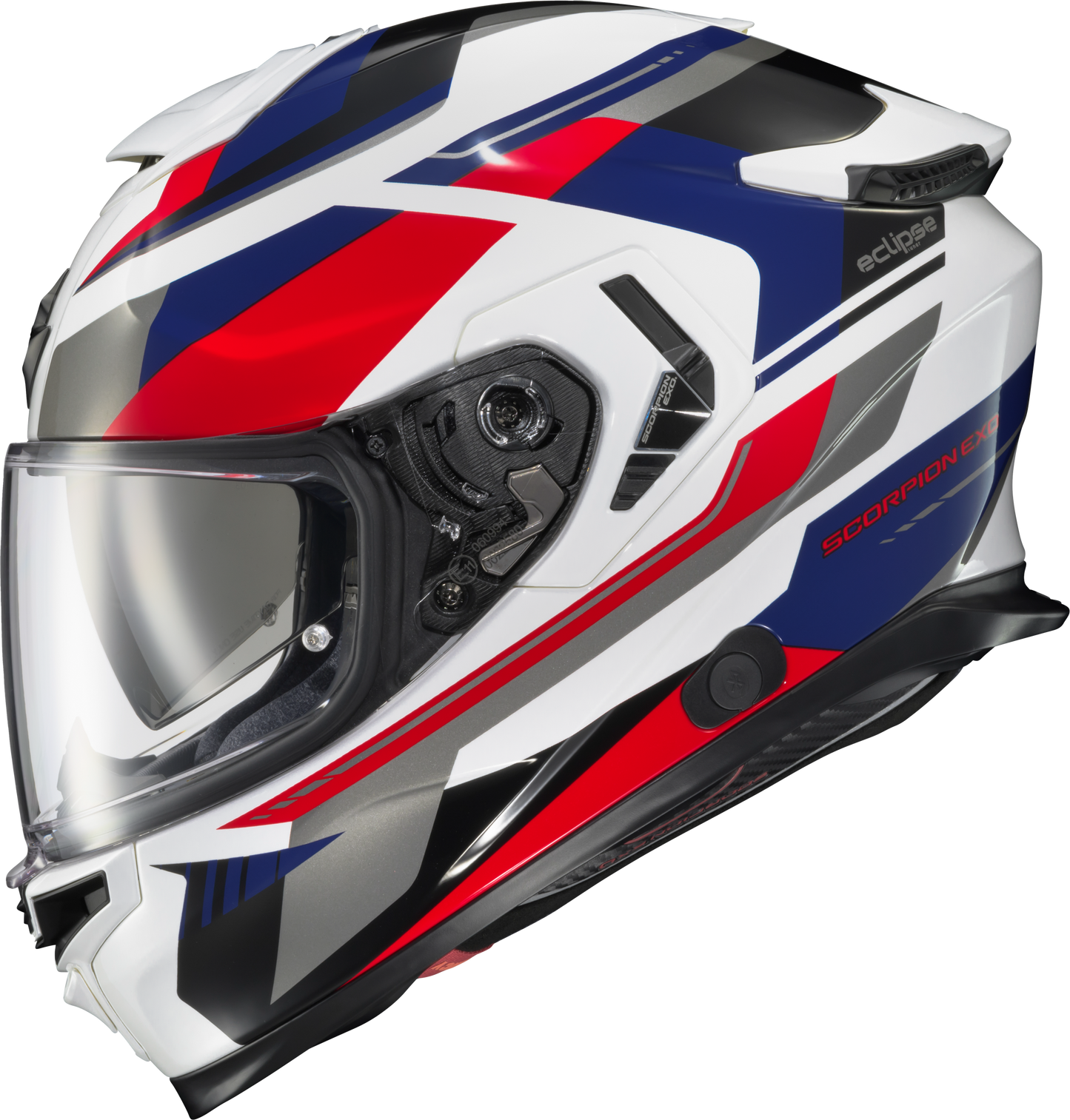 Scorpion EXO ECL-1105 Eclipse Full Face Helmet in Lunar White/Red/Blue - Large