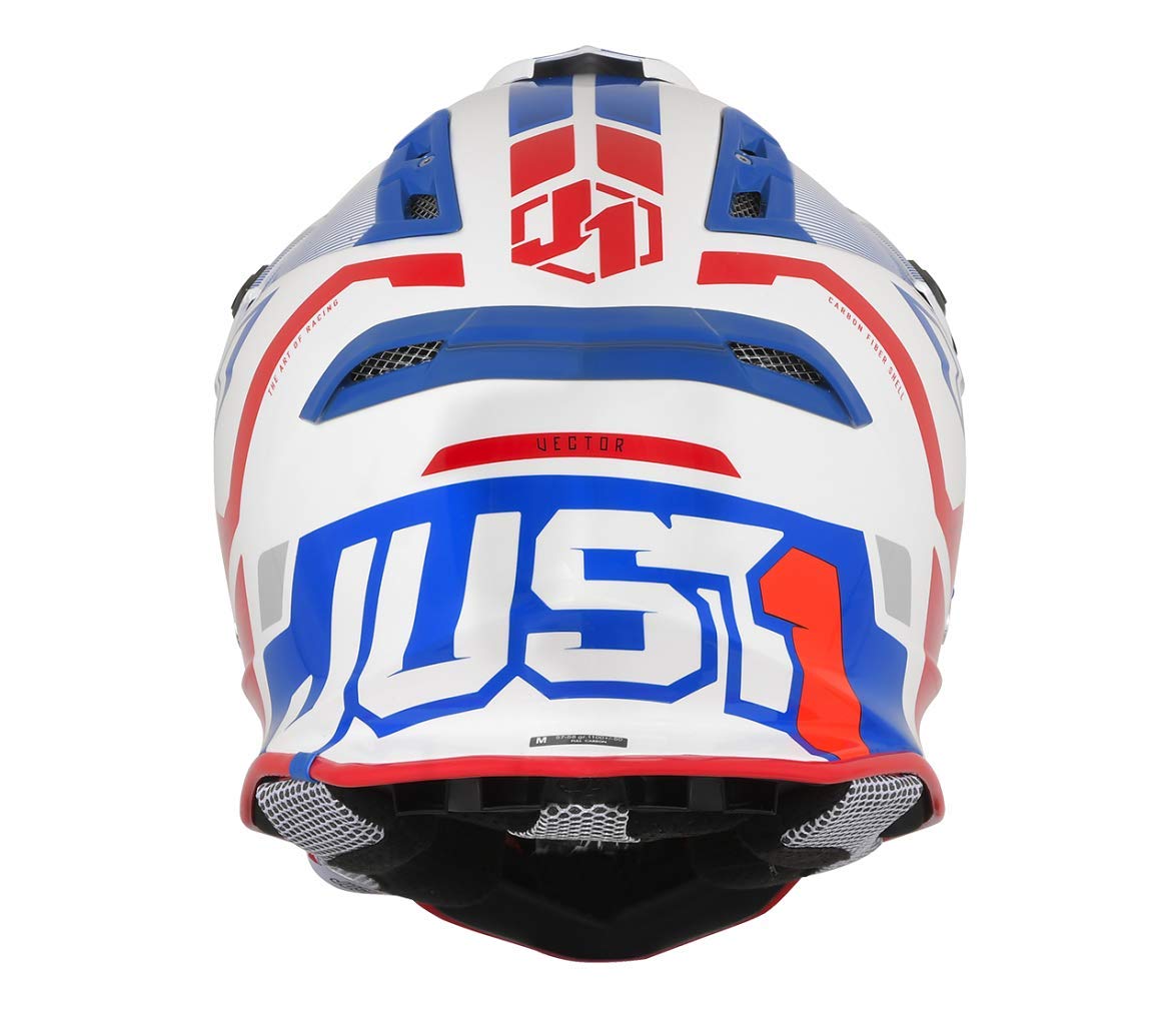 JUST 1 Vector Carbon Fiber MX Helmet (Vector Red/Blue/White Carbon) - Small