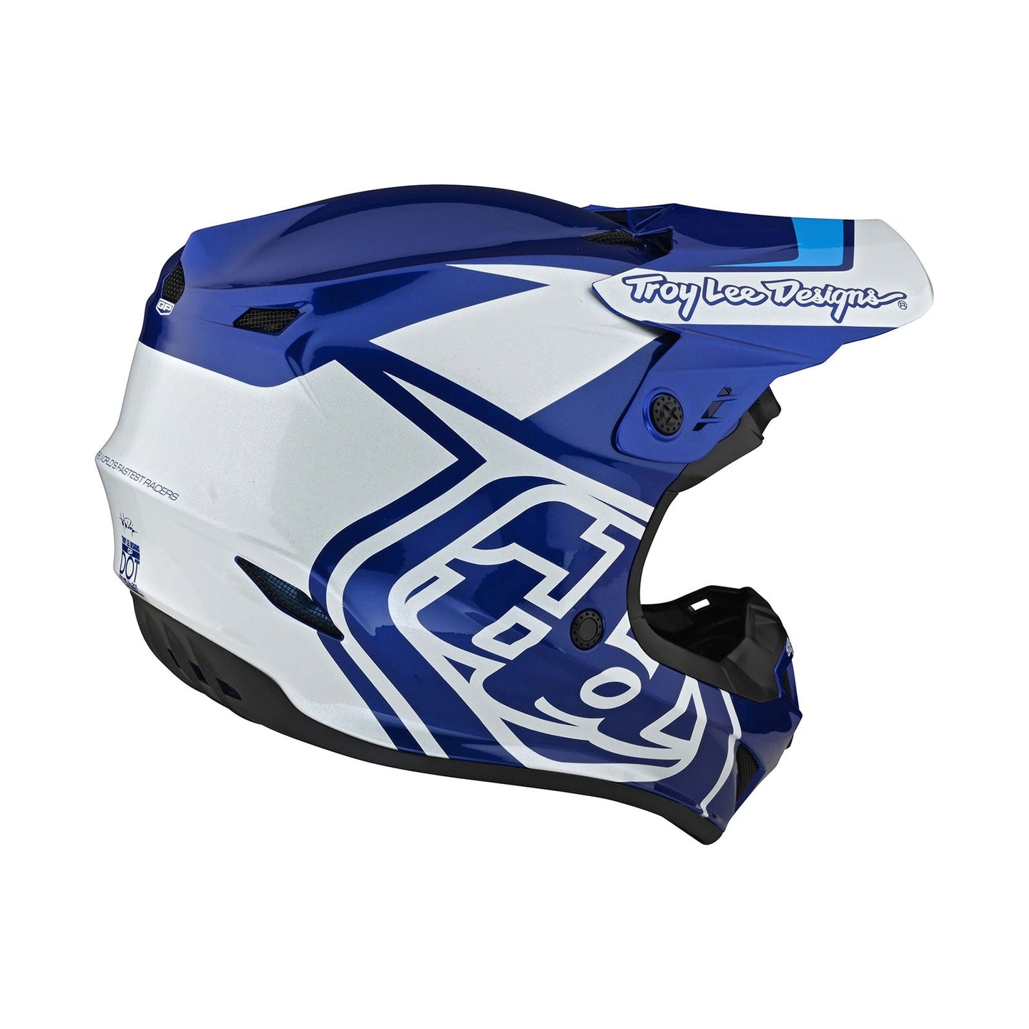 Troy Lee Designs GP Overload Adult Motocross Helmet - (Blue/White)