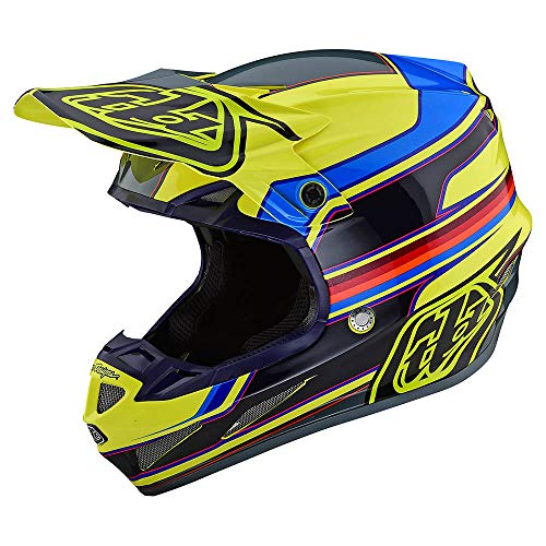 Troy Lee Designs Adult | Offroad | Motocross | SE4 Composite w/MIPS Speed Helmet (Yellow/Gray, Medium)