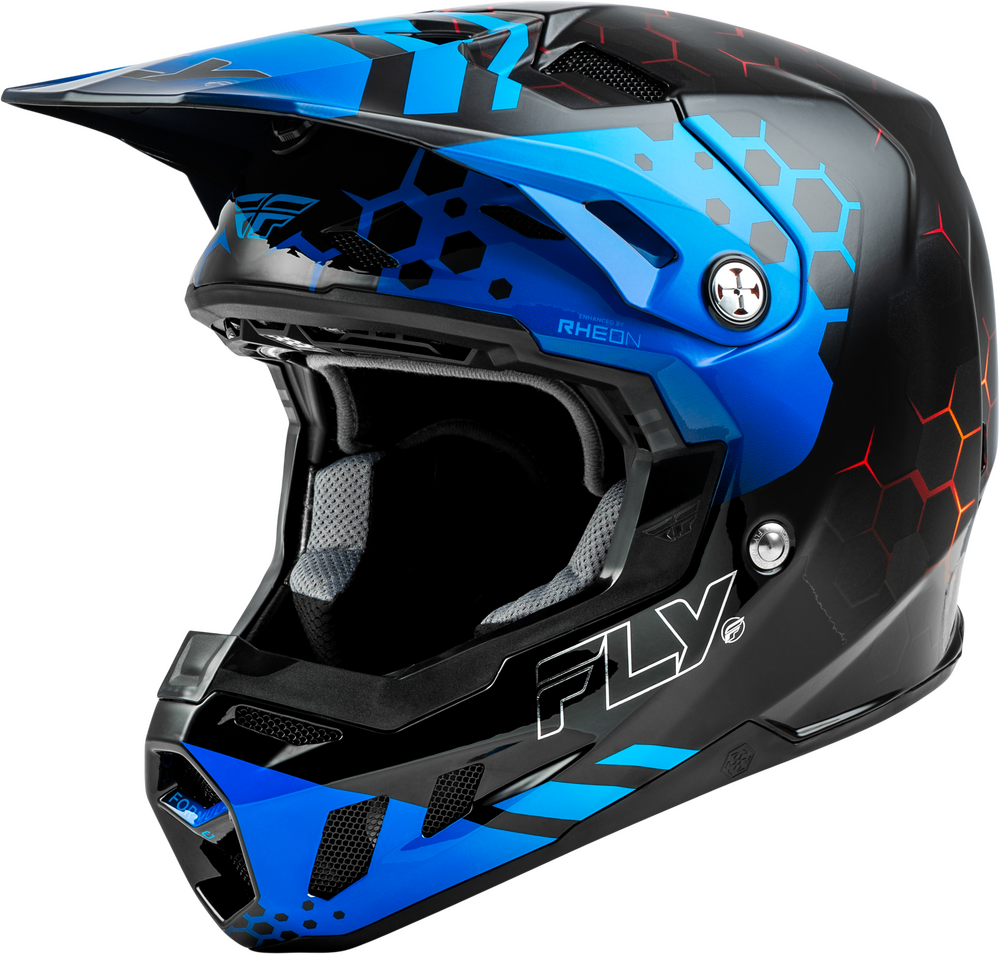 FLY Racing Adult Formula CC Tektonic Helmet (Black/Blue/Red) - Large