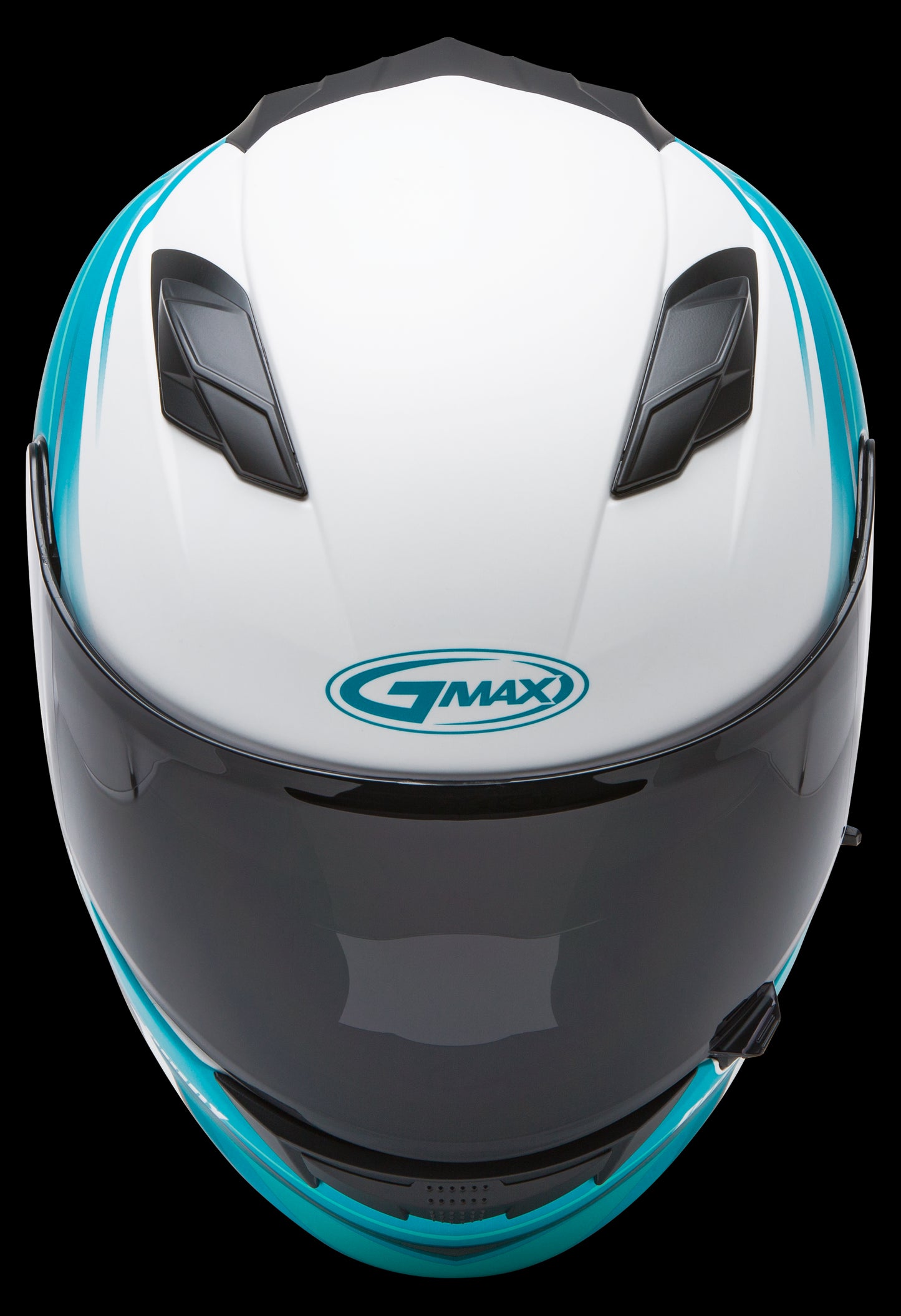 GMAX FF-98 Osmosis Motorcycle Helmet (White/Teal/Grey) - XS