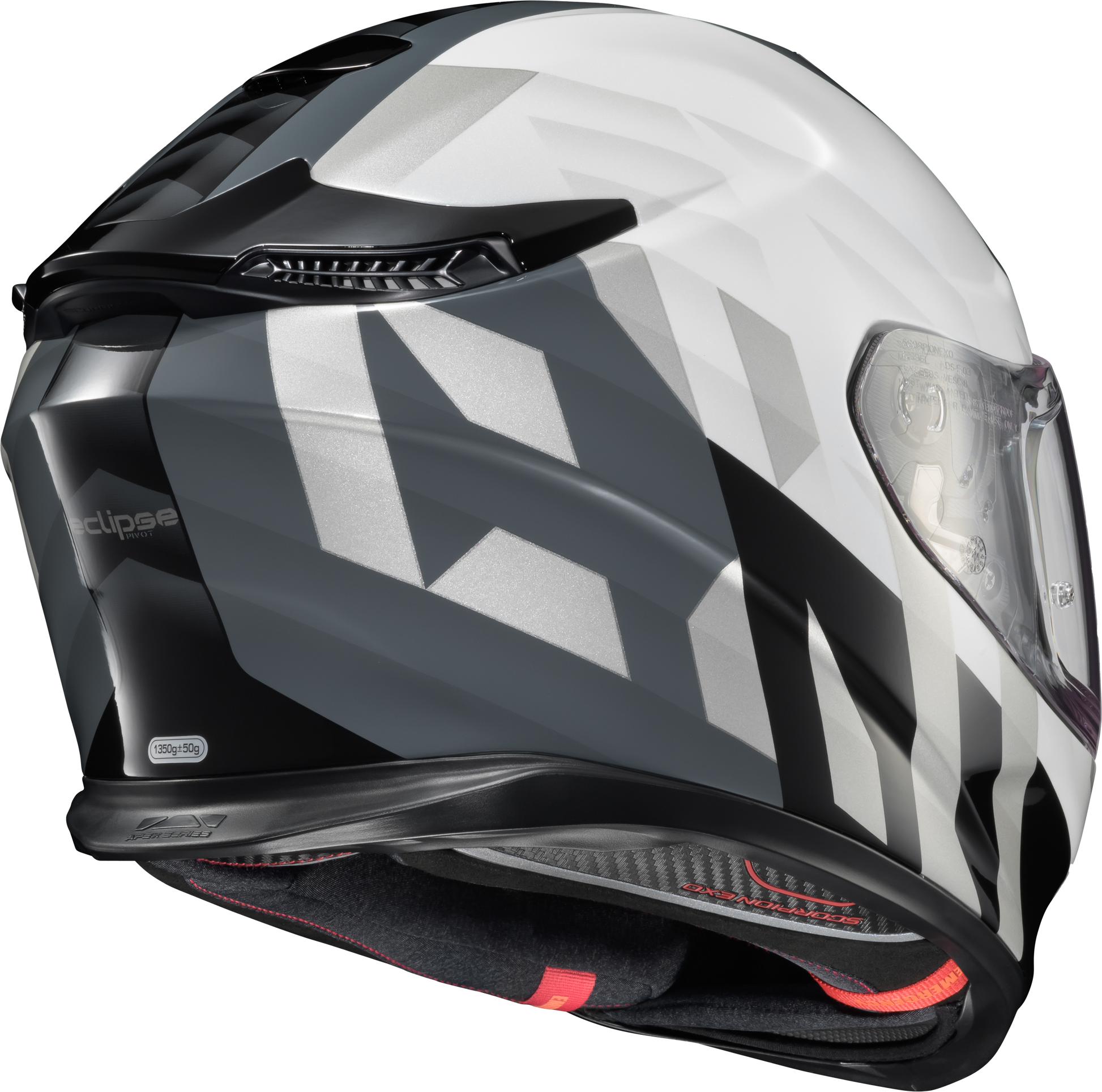 Scorpion EXO Eclipse Full Face Helmet Pivot White XL - ECL-1016