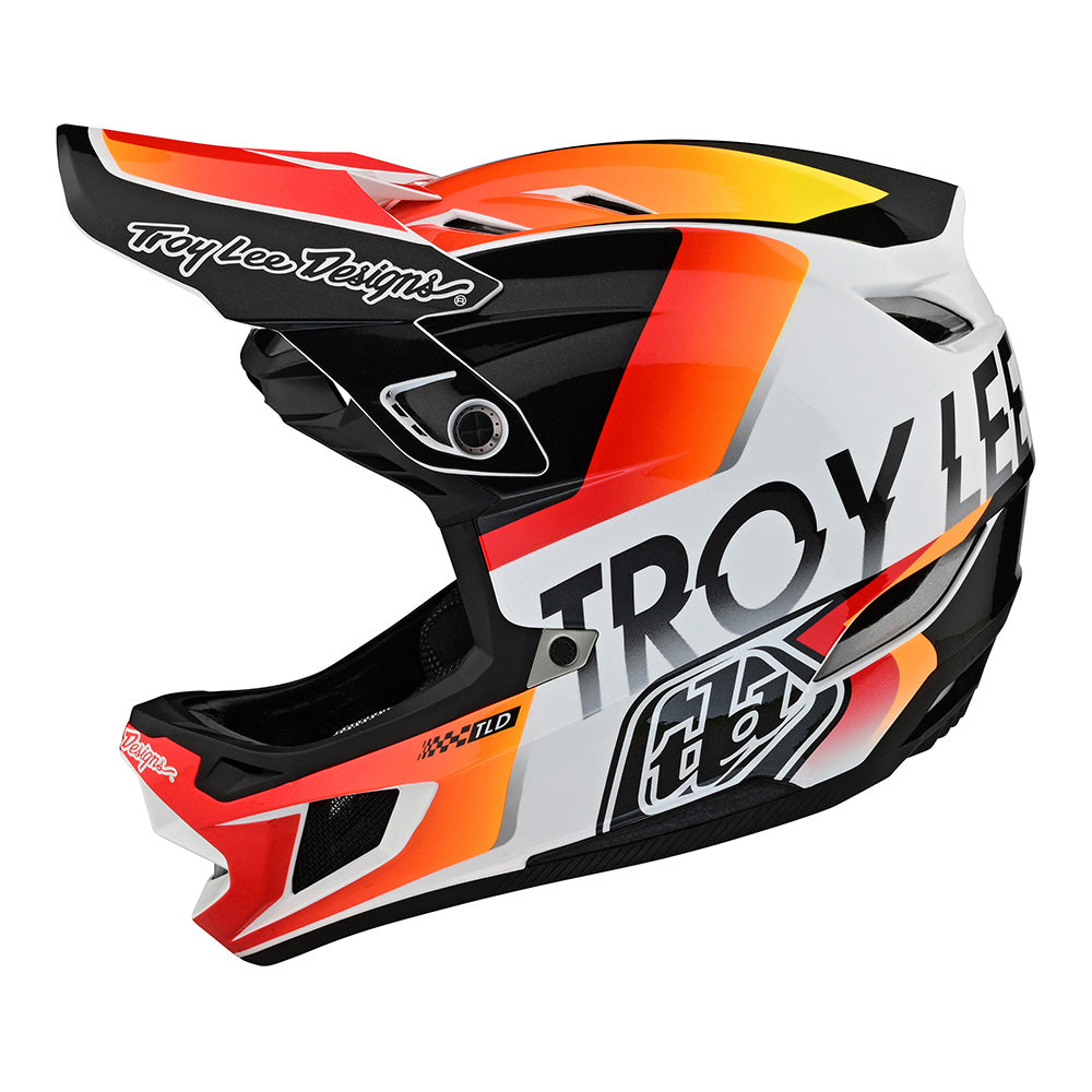 Troy Lee Designs D4 Composite Qualifier Mountain Bike Helmet (White / Orange)