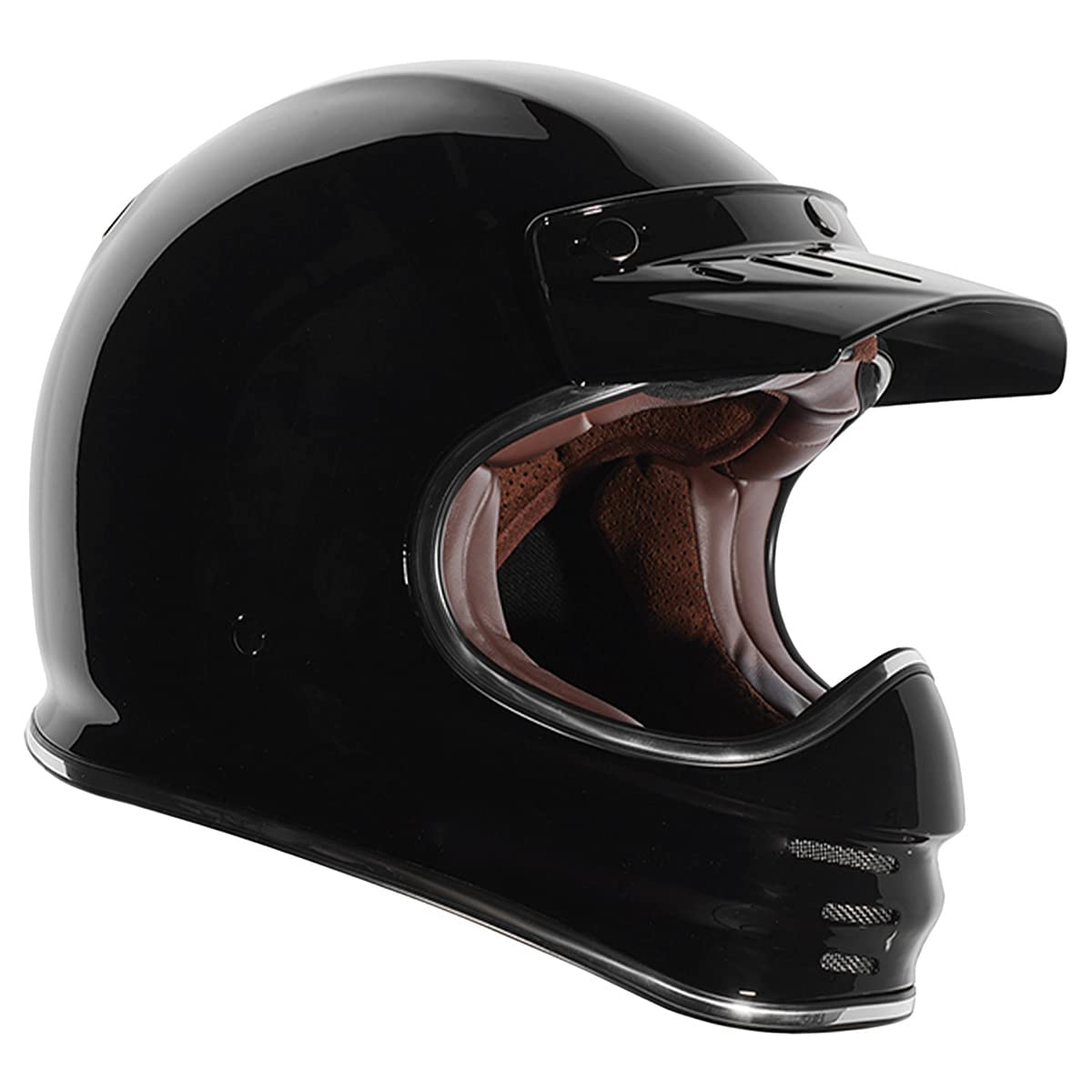 TORC T3 Retro Motorcycle Helmet (Gloss Black) - XXL