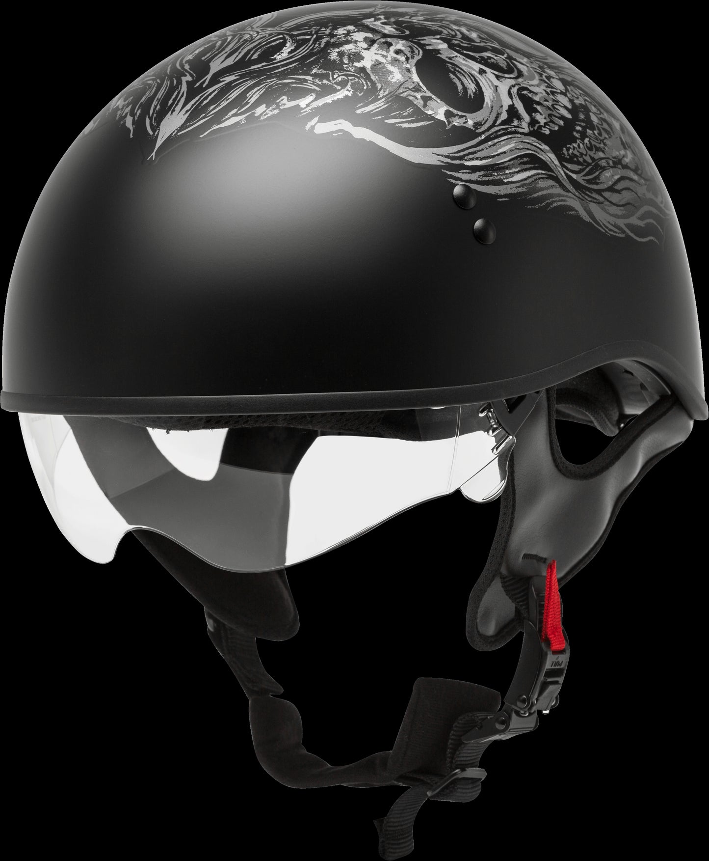 GMAX HH-65 Naked Half Helmet (Black/Silver)