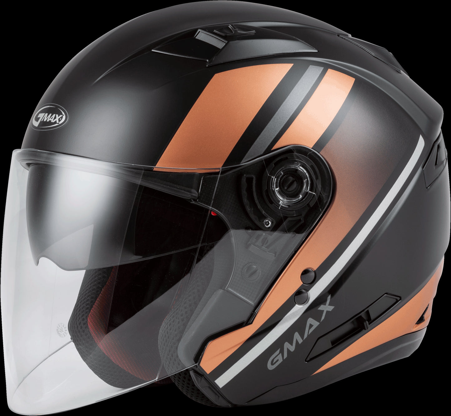 GMAX OF-77 Reform Open-Face Helmet (Matte Black/Copper/Silver) - Medium