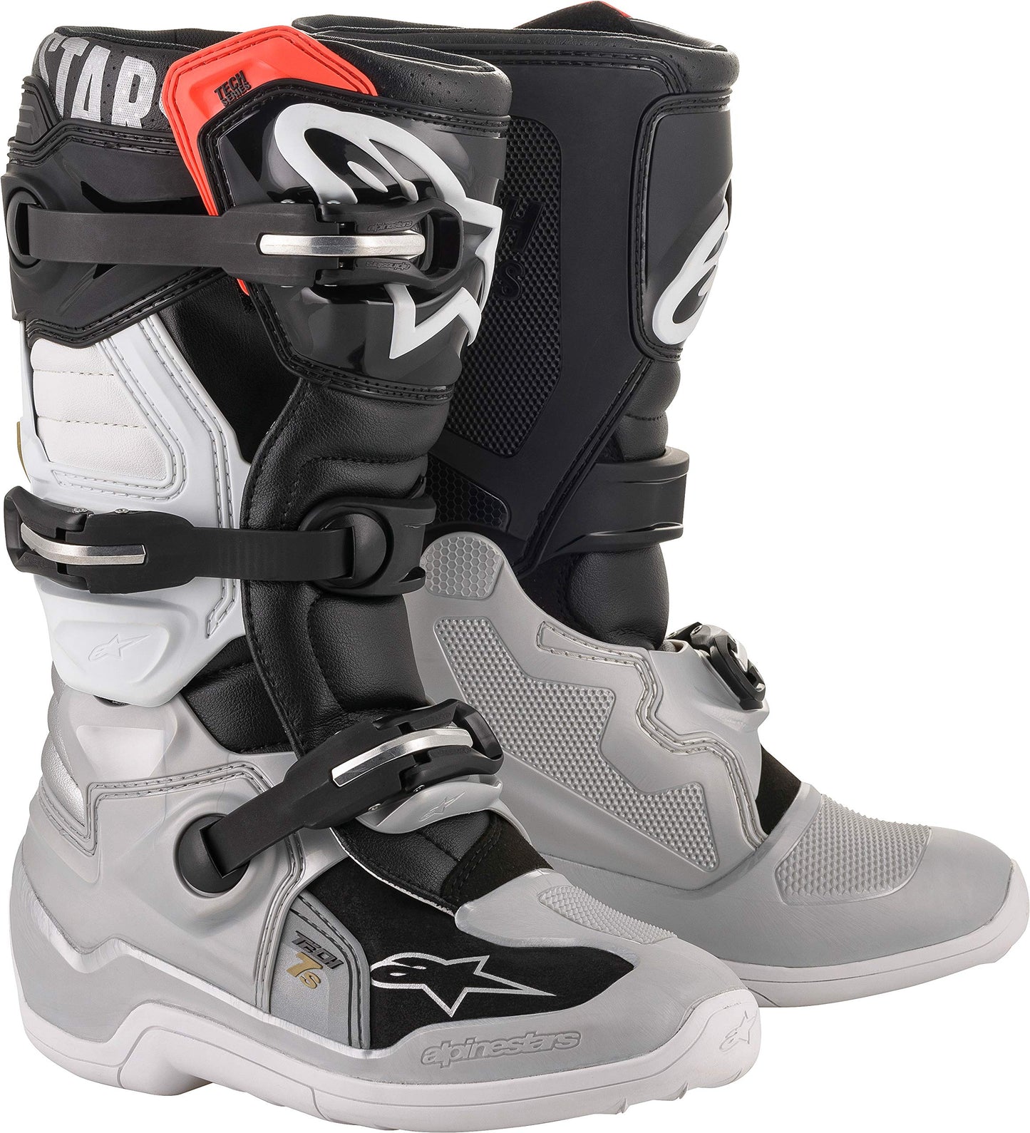 Alpinestars Youth Tech 7S Boots (Black/Silver/White/Gold) Size 02