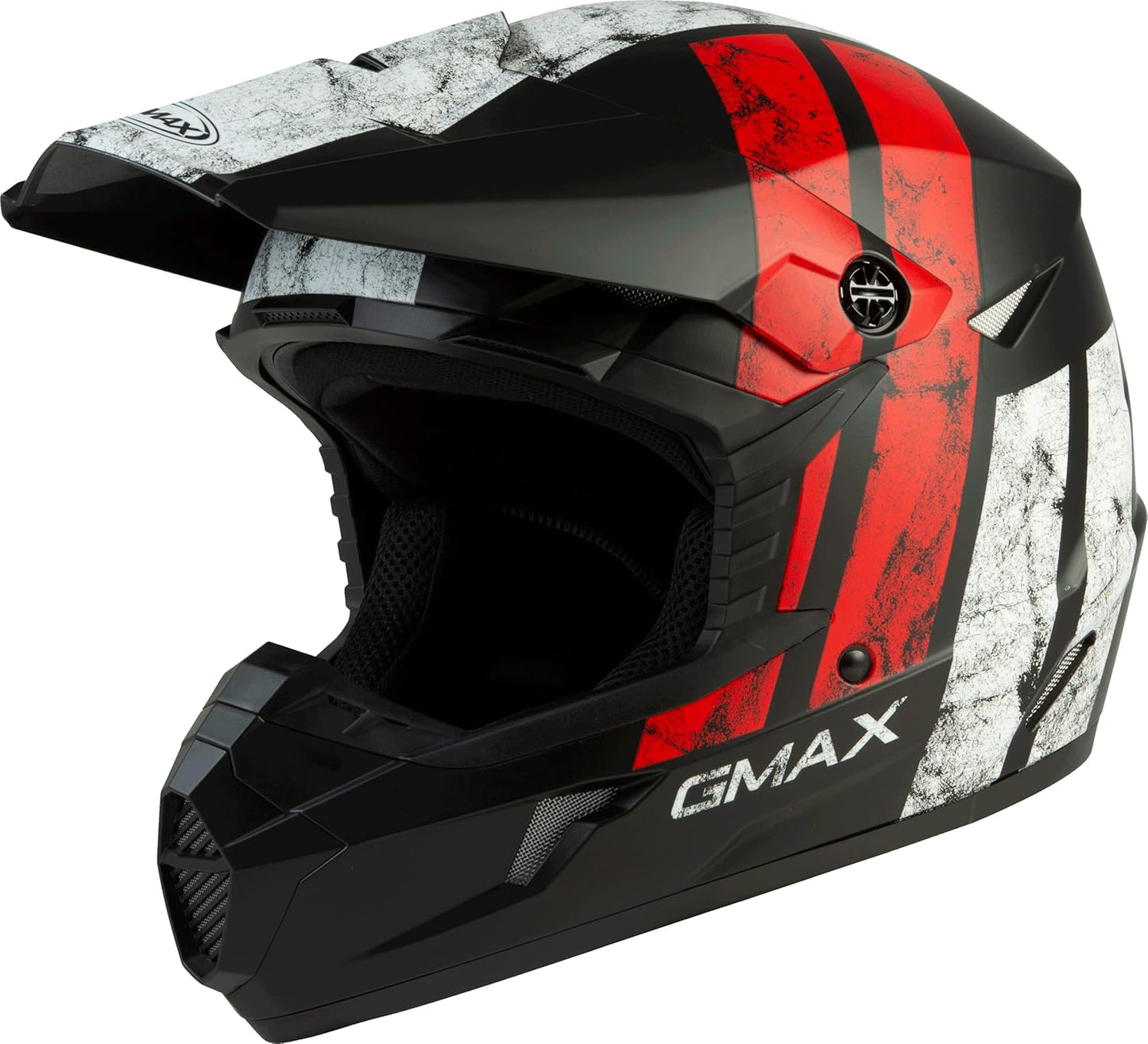 GMAX MX-46 Dominate MX Helmet (Matte Black/White/Red) - XL