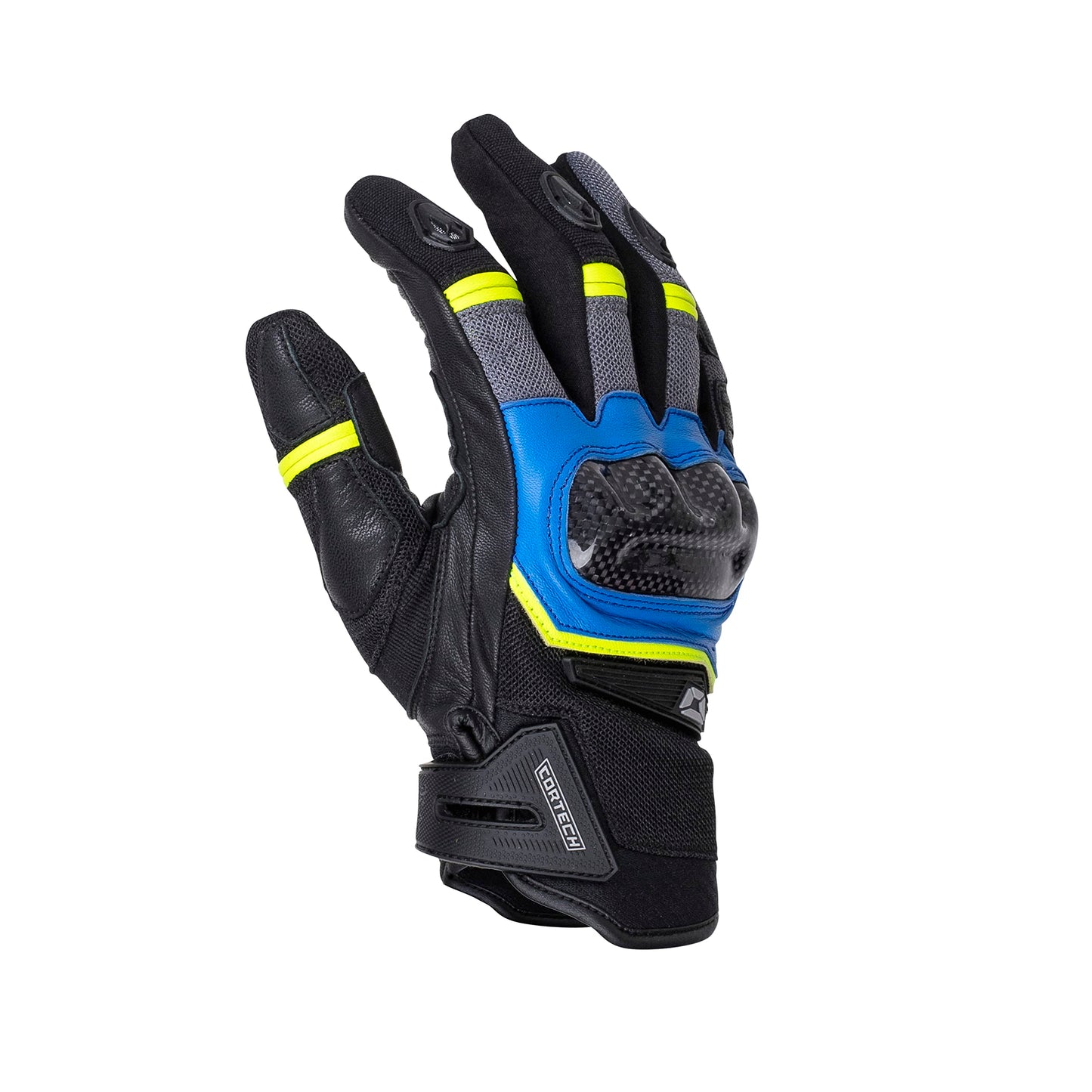 Cortech Sonic-Flo Motorcycle Gloves (Blue/Hi-Viz) - XXL