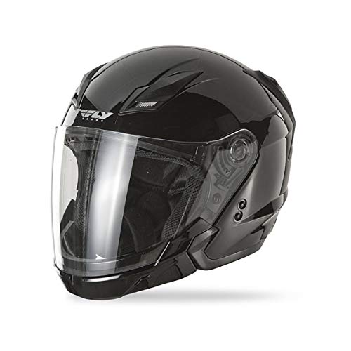 Fly Racing Tourist Open-Face Motorcycle Helmet (Black) - XS