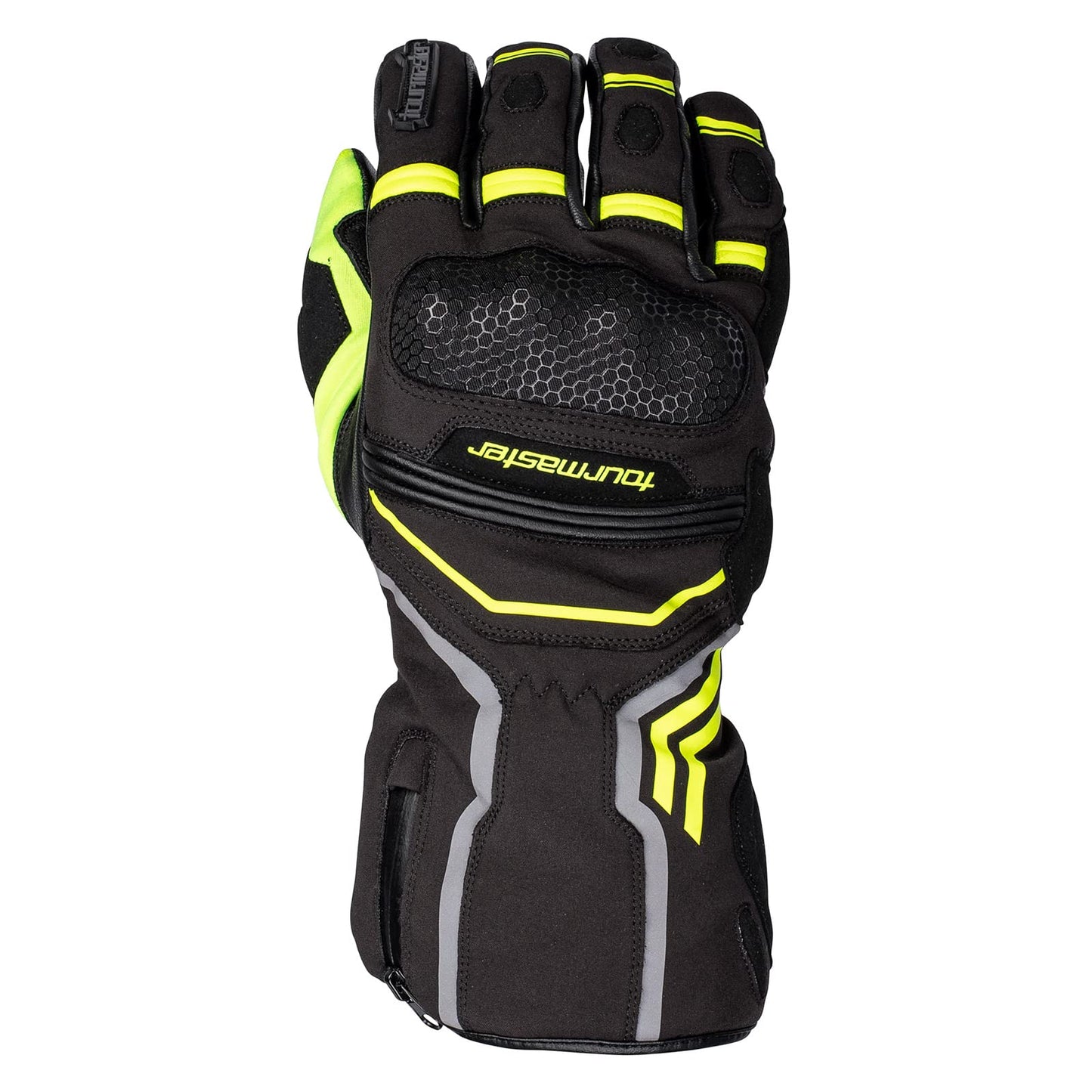 Tourmaster Polar-Tex Motorcycle Gloves (Black/Hi-Vis) - Small