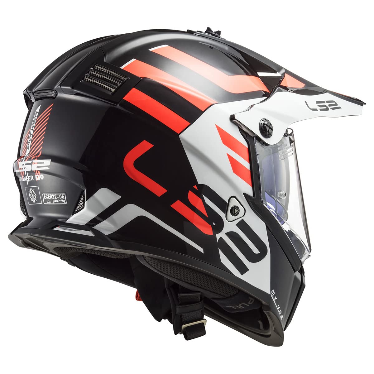 LS2 Blaze Adventure Helmet (Gloss Black/White) - Small