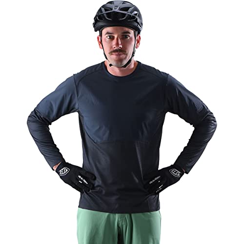 Troy Lee Designs MTB Bicycle Long Sleeve Drift Jersey Shirt for Men (Charcoal)