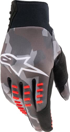 Alpinestars SMX-E Gloves (Grey Camo/Red Fluo) - Small