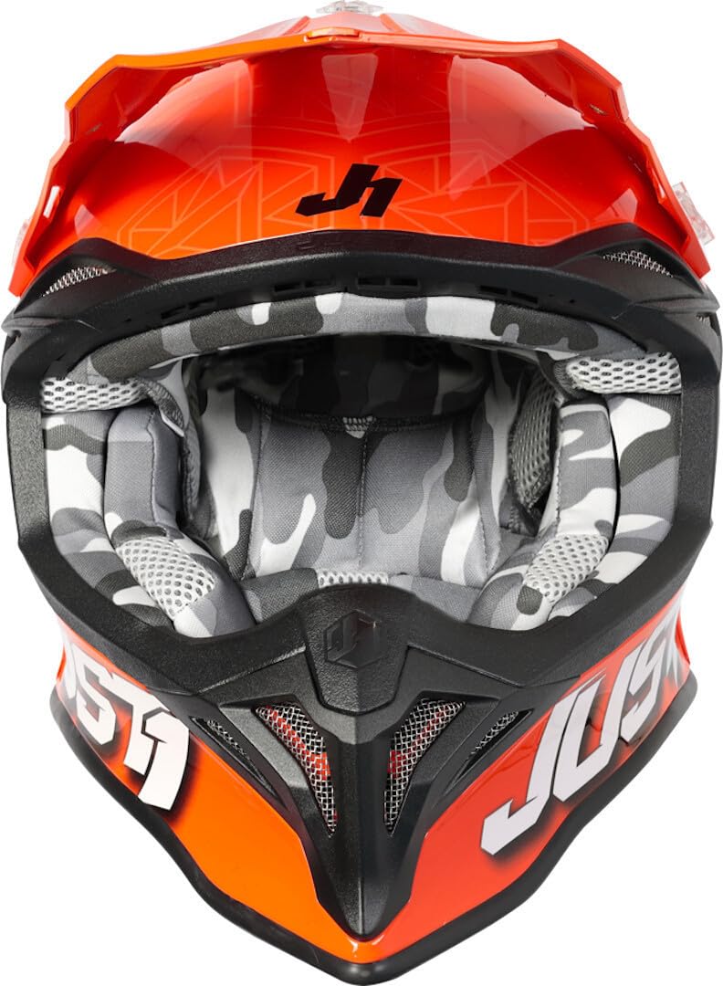 JUST 1 J39 Kinetic Thermoplastic Resin MX Helmet (Matte Yellow Camo Grey) - XXL