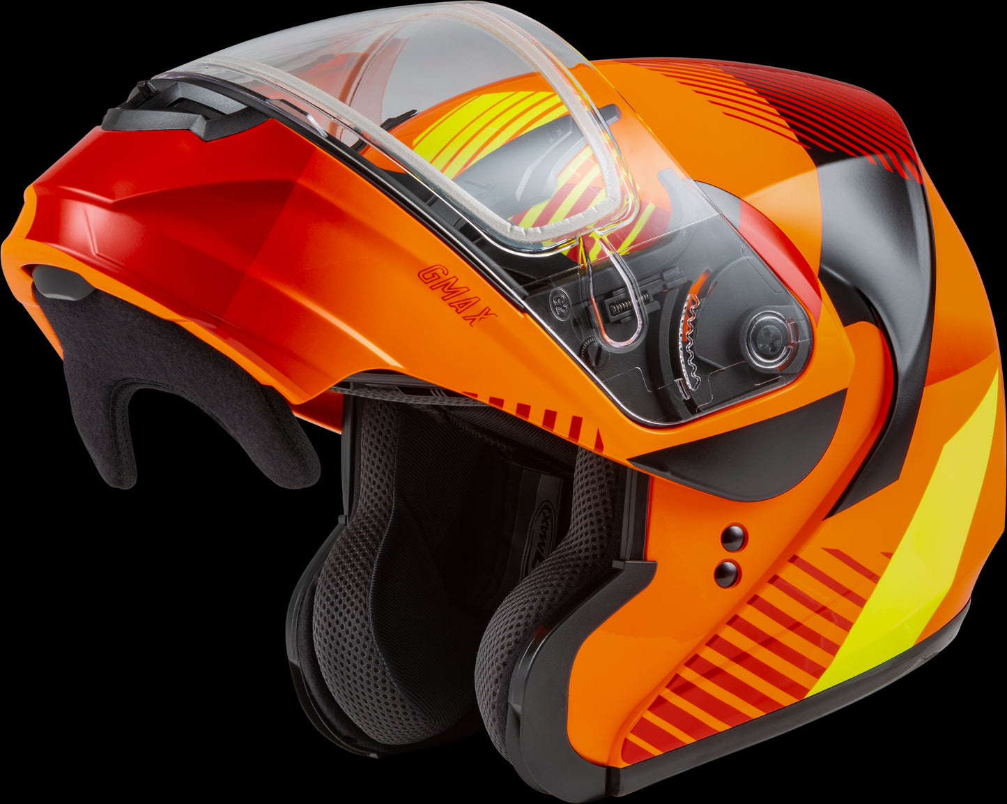 GMAX MD-04S Reserve Modular Snow Helmet w/ Dual Lens Shield (Neon Orange/Hi-Vis) - Small