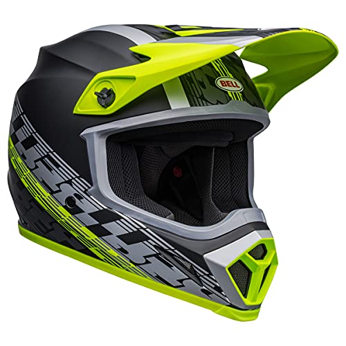 Bell MX-9 MIPS Dirt Helmet (Offset Matte Black/Hi-Viz Yellow - Medium)