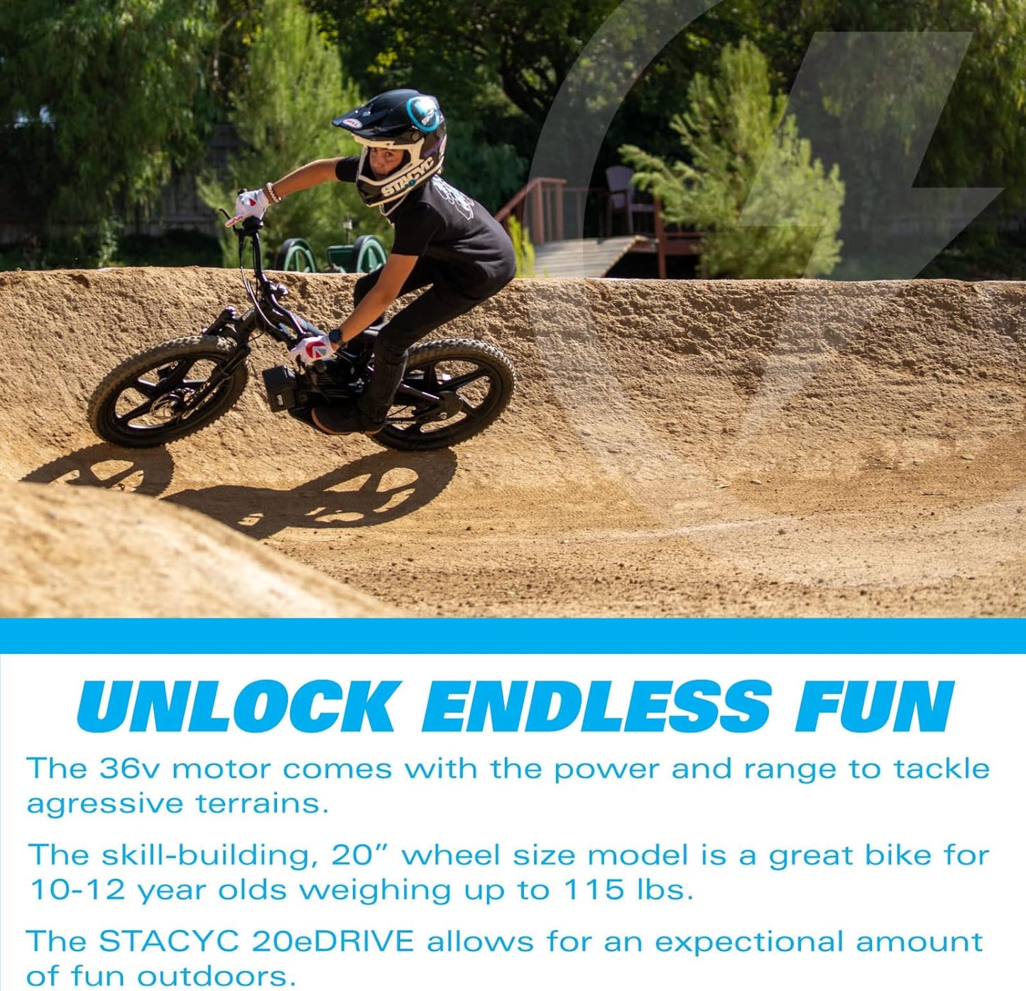 STACYC Brushless 20eDRIVE Electric Balance Bike for Kids Ages 10-12 Years Old