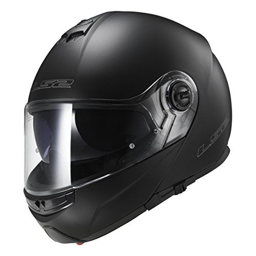 LS2 Helmets Modular Strobe Motorcycle Helmet (Matte Black)