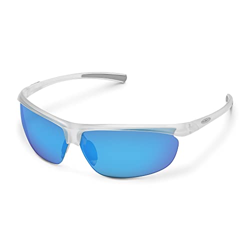 Suncloud Zephyr Polarized Sunglasses, Matte Crystal/Polarized Blue Mirror, One Size