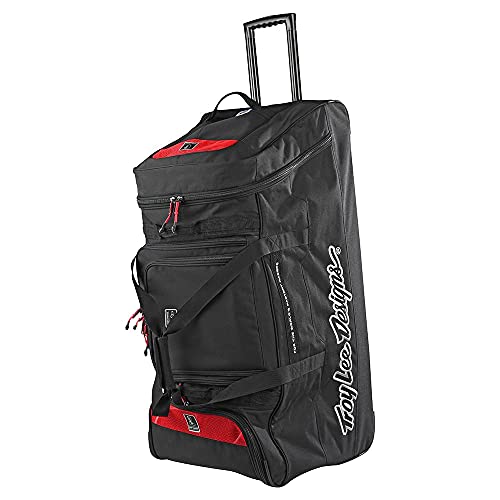 Troy Lee Designs Albek Meridian Travel Powersports Gear Bag with Rolling Spinner Wheels. Waterproof liner. 35.5 inch length. Black