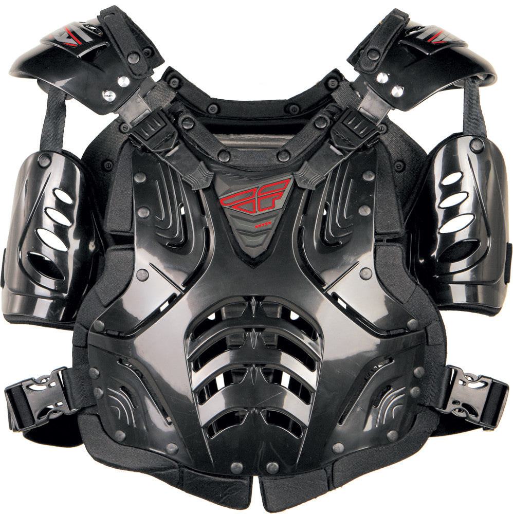 Fly Racing Adult Convertible II Roost Deflector / MX Chest Protector (Black)