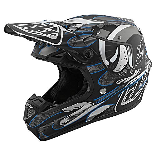 Troy Lee Designs SE4 Composite Helmet; Eyeball Black/Silver LG